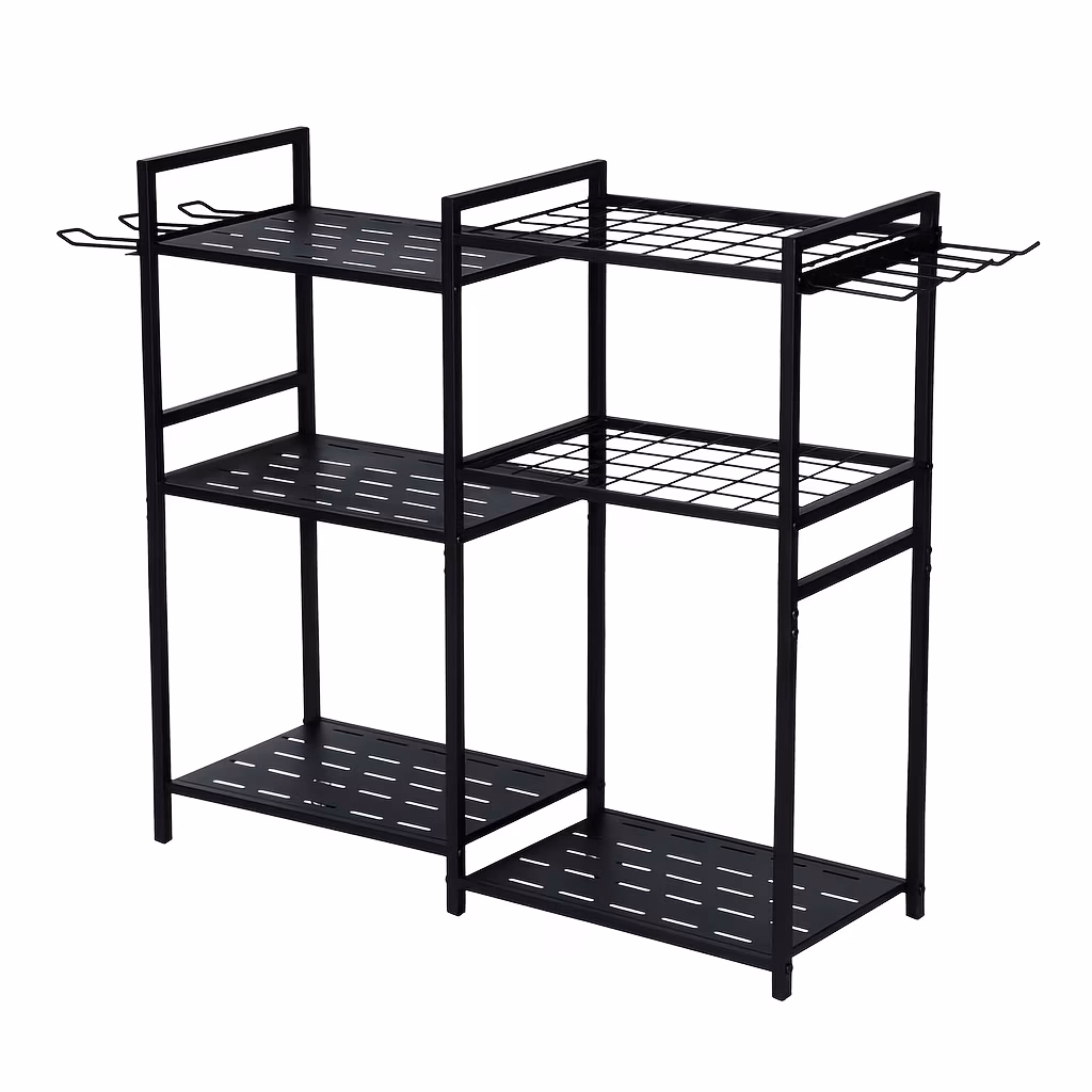 6 Tier Garden Tool Organizer – Heavy Duty Metal Garage Storage Rack for Yard & Shed