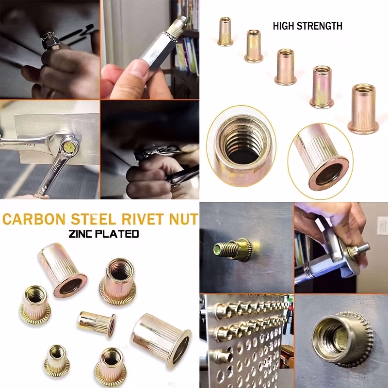 150pcs Zinc Carbon Steel Threaded Rivet Nuts – Durable, High-Quality Fasteners for a Variety of Applications