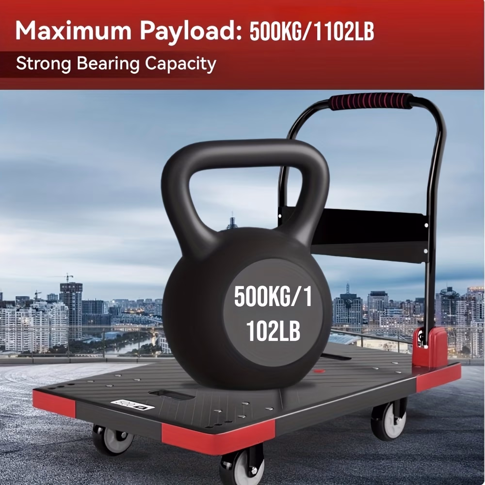 500kg Capacity Folding Hand Truck Heavy Duty Platform Cart – Easy Transport for Heavy Loads