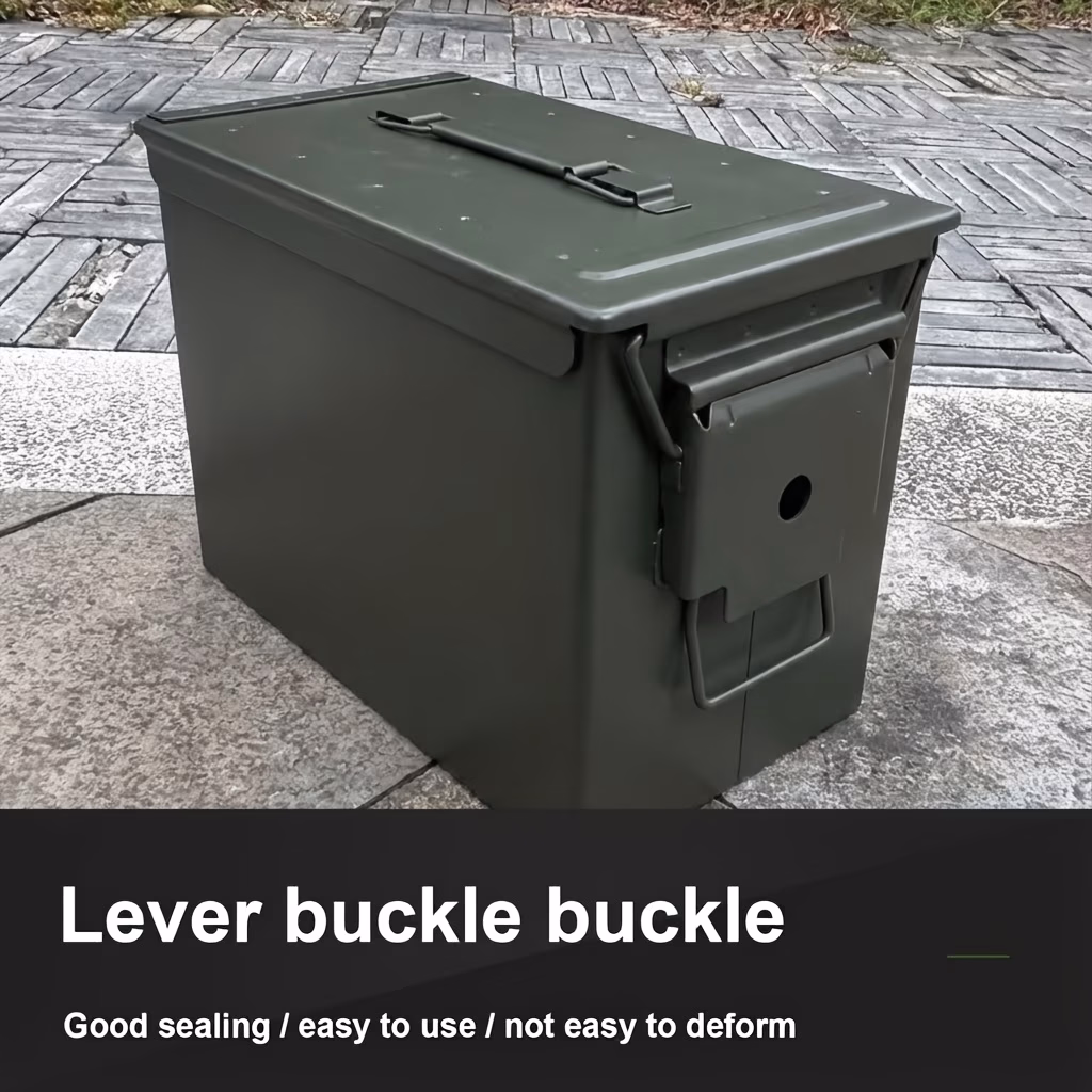 Sturdy Metal Ammunition Storage Container – Secure and Versatile Organizer for Tools, Camping Gear, and Utilities