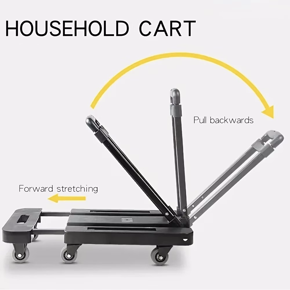 Heavy Duty 6 Wheel Folding Luggage Cart – Telescopic Handle for Easy Transport of Heavy Loads