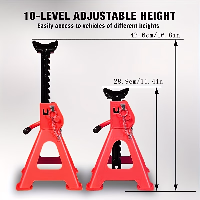 Red Double-lock Car Jack – 3-Ton Load Capacity for SUVs, Pickup Trucks, and UTVs/ATVs