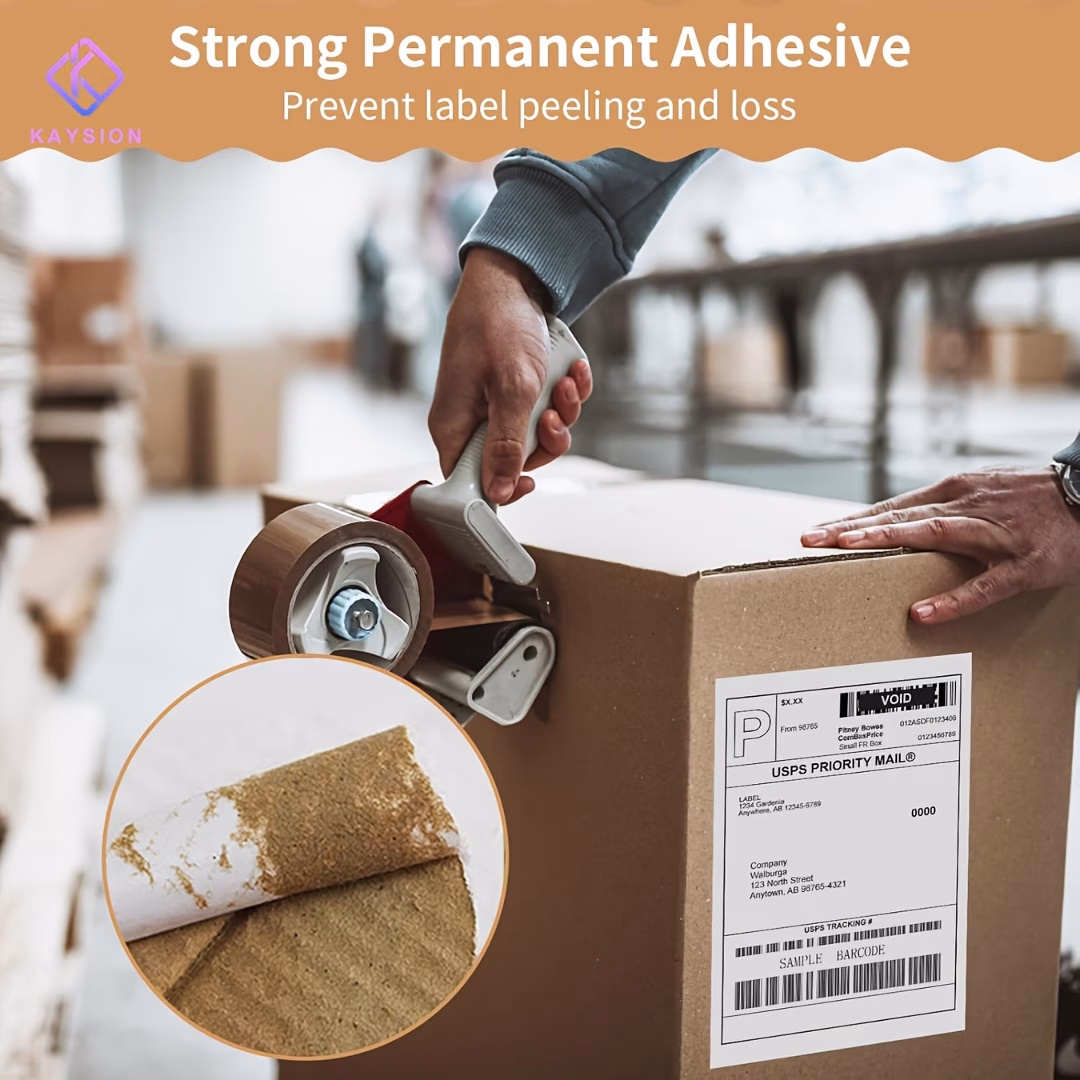 KAYSION® Two Thousand Sheets of 4 by 15.24 cm Thermal Label Paper – Perfect for Efficient and Reliable Shipping Labeling