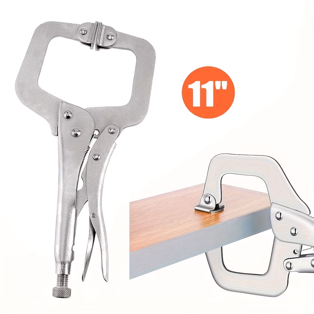 11-Inch Locking Pliers C-Clamp – Heavy-Duty and Precise for Woodworking, Welding, and Workshop Tasks
