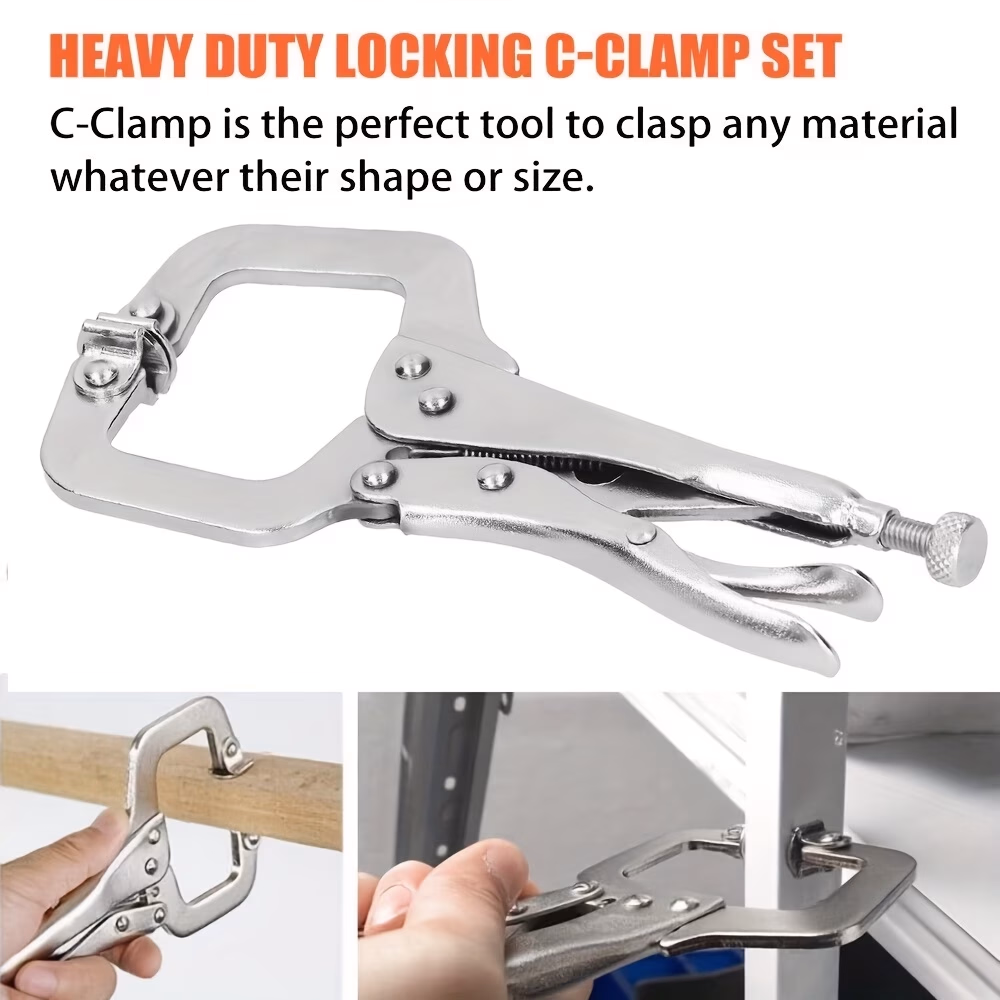 11-Inch Locking Pliers C-Clamp – Heavy-Duty and Precise for Woodworking, Welding, and Workshop Tasks
