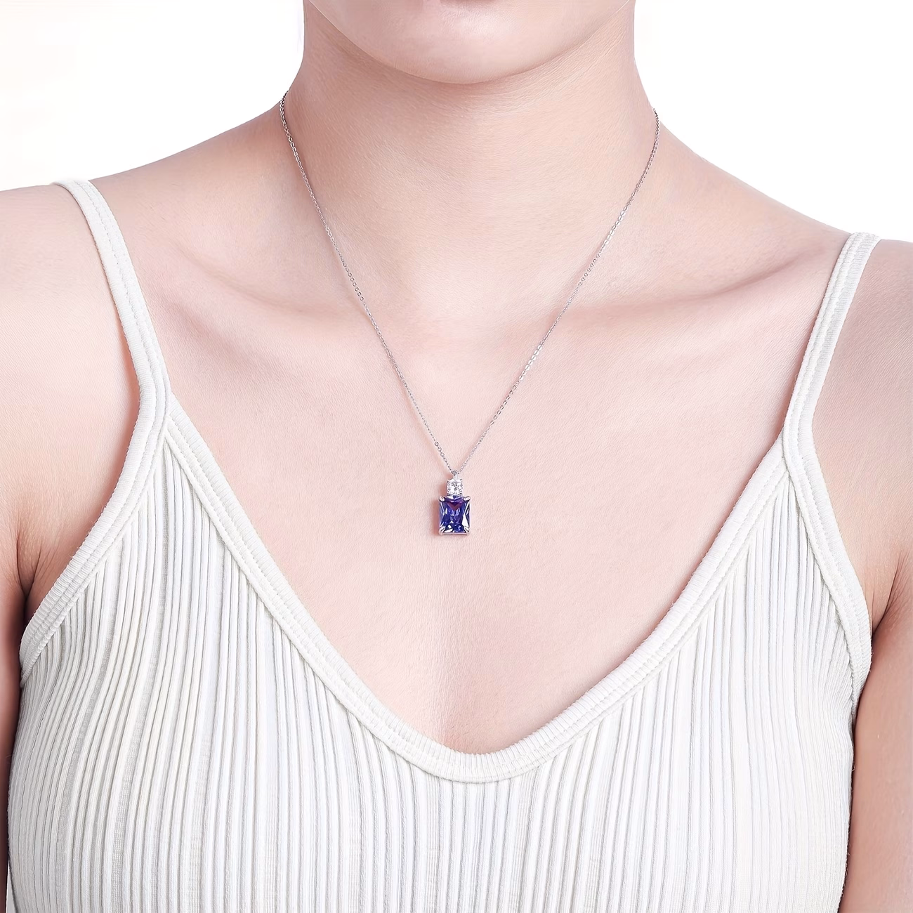 925 Silver Blue Perfume Bottle Pendant Necklace – A Touch of Charm and Elegance