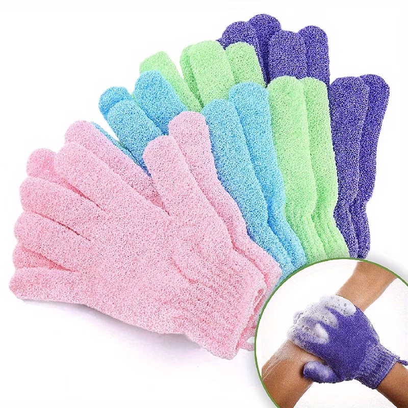 JADELOTUS 5pcs Colorful Exfoliating Gloves Set – Vibrant Shower Gloves for a Luxurious Spa Experience