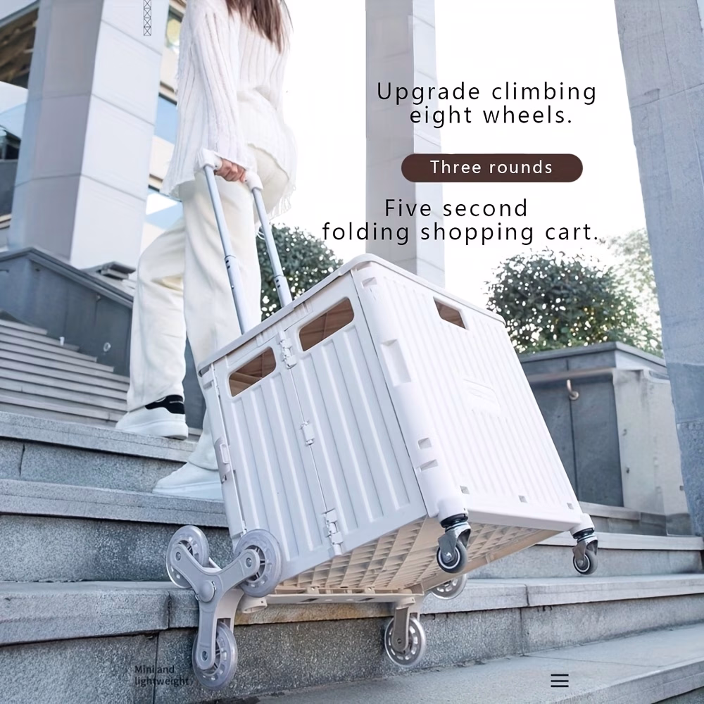 Foldable Utility Cart with Stair Climbing Wheels – Convenient and Versatile Mobility