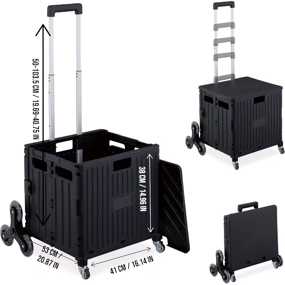 Foldable Utility Cart with Stair Climbing Wheels – Convenient and Versatile Mobility
