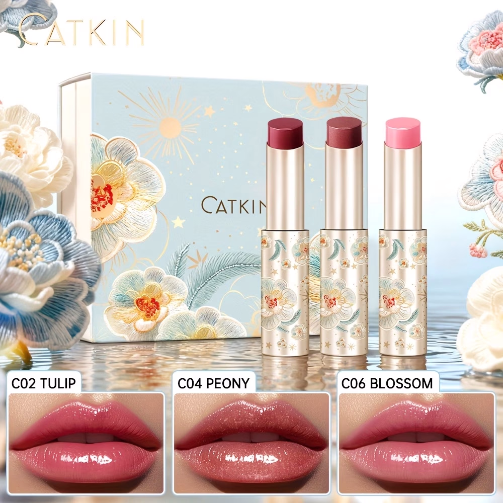 CATKIN Glossy Lip Balm & 3pcs Lip Gloss Gift Set – Ultra-Hydrating, Radiant Glow with a Subtle Tint