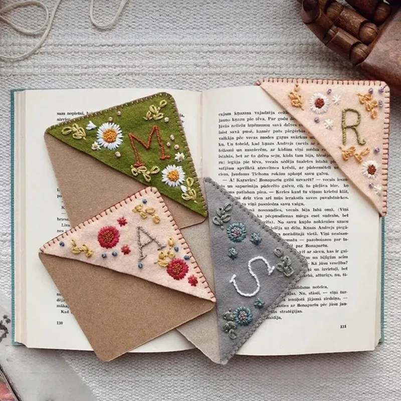 Hand Embroidery Corner Bookmark
