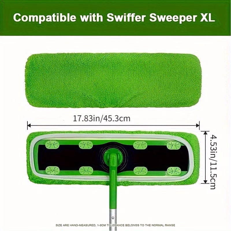 JADELOTUS 2pcs Jumbo Size Reusable Dust Mop Replacement Pads – Effortlessly Remove Dust and Pet Hair for a Cleaner Home