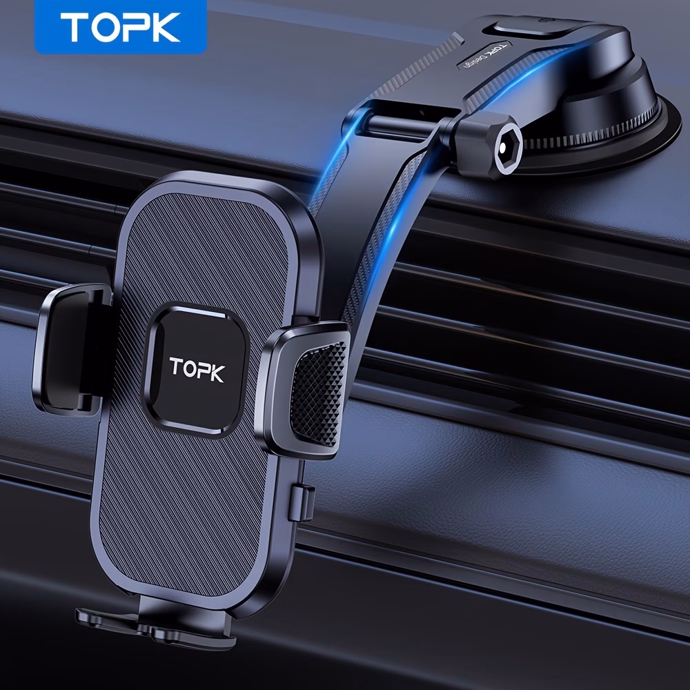 TOPK D38-C Car Phone Holder Mount – Enhanced Adjustable Phone Holder for Car Dashboard