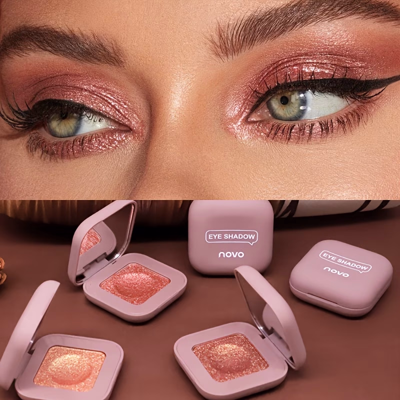 Novo Monochrome Eyeshadow Palette – Color Glitter Sparkle Eye Makeup with Waterproof & Sweatproof Formula, Long-Lasting Shimmer Finish