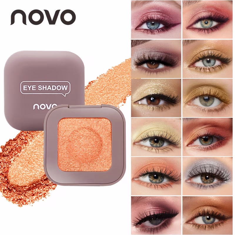 Novo Monochrome Eyeshadow Palette – Color Glitter Sparkle Eye Makeup with Waterproof & Sweatproof Formula, Long-Lasting Shimmer Finish