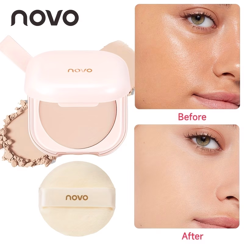 Novo Long-Lasting Oil-Control Setting Powder – Matte Finish, Waterproof, Sweat-Proof, and Imperfection Blurring