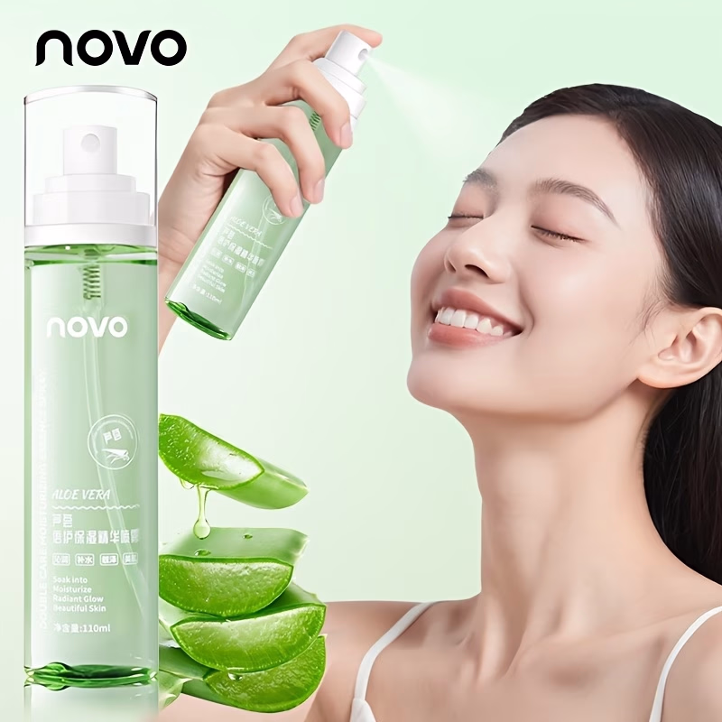 Novo Aloe Vera Hydrating Mist – Facial Serum Spray with Hyaluronic Acid, Niacinamide, and Plant Squalane for Long-Lasting Moisture