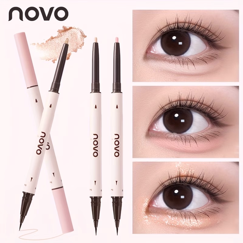 Novo Double Head Eye Highlighter Pen and Shadow Outline – Matte and Shimmer for Long-Lasting, 3D Eye Contouring