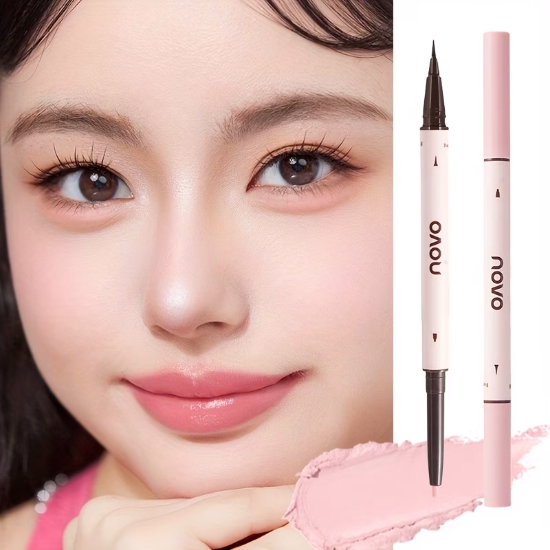 Novo Double Head Eye Highlighter Pen and Shadow Outline – Matte and Shimmer for Long-Lasting, 3D Eye Contouring