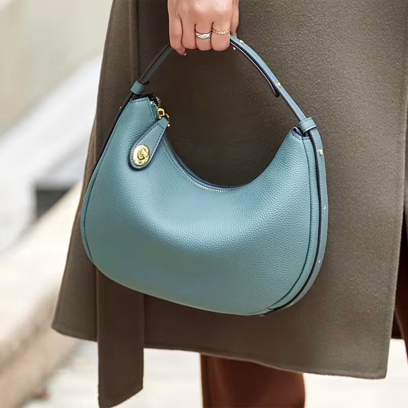 ZOOLER Premium Top-Grain Genuine Leather Women's Handbag – 2026 New Moon Bag, Stylish, Large-Capacity Shoulder and Crossbody Bag