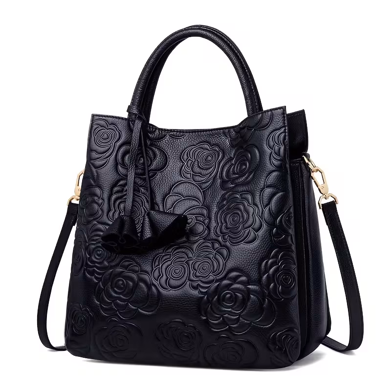 ZOOLER Elegant Zipper Tote Bag – Women’s Fashion Handbag with Casual Floral Pattern for Work and Everyday Use