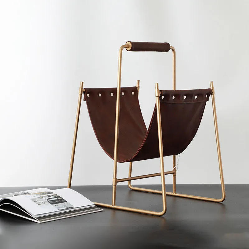 Leather Magazine Rack