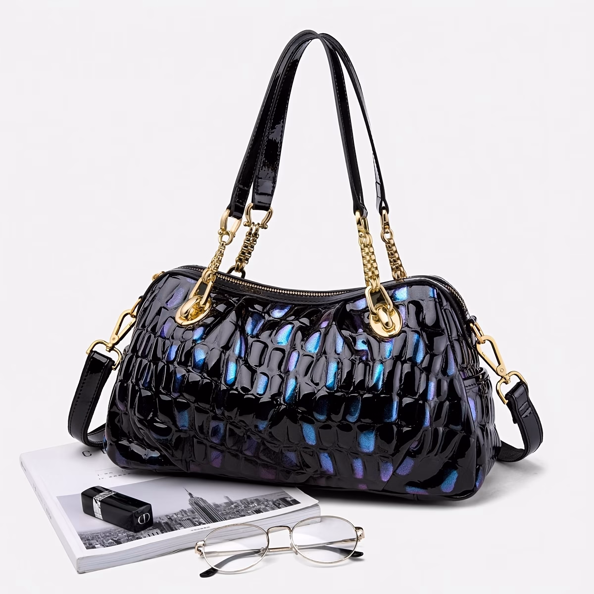 ZOOLER Crocodile Pattern Genuine Leather Shoulder Bag Women’s 2025 New Fashion Handbag – Elegant, Large Capacity, Suitable for Banquets and Daily Outings