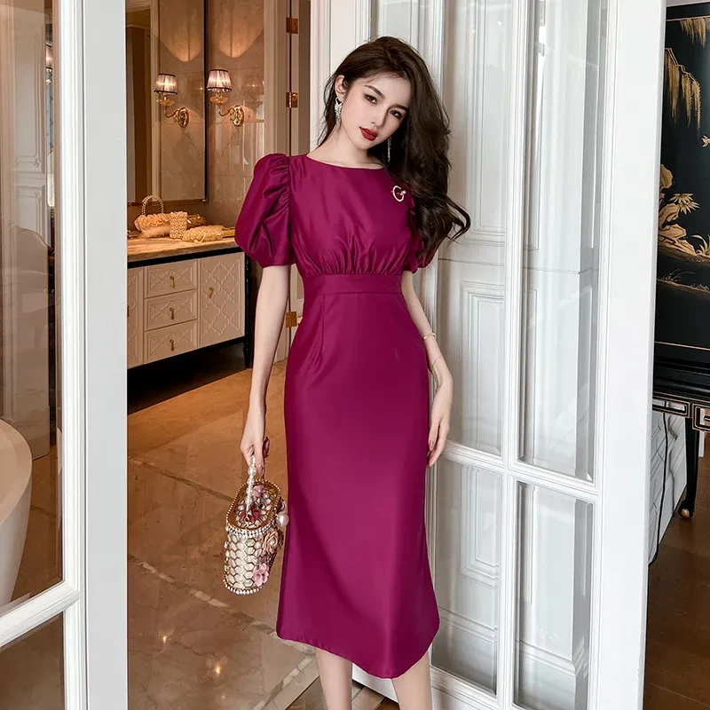 Satin Purple Dress
