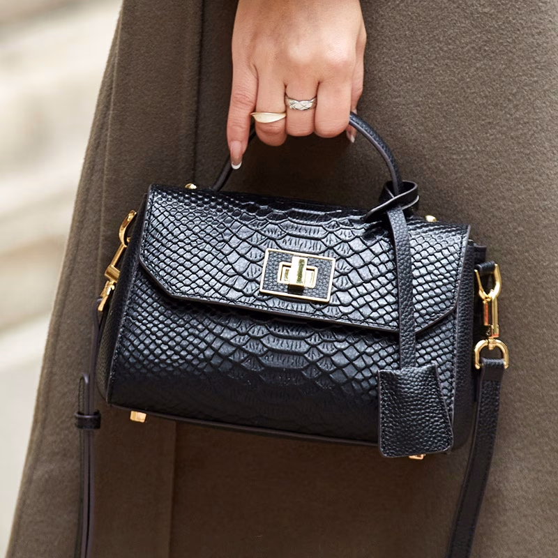 ZOOLER New High-End Sense Luxurious Alligator Pattern Genuine Leather Women’s Bag – Fashion Versatile Handbag, Suitable for Parties and Weddings