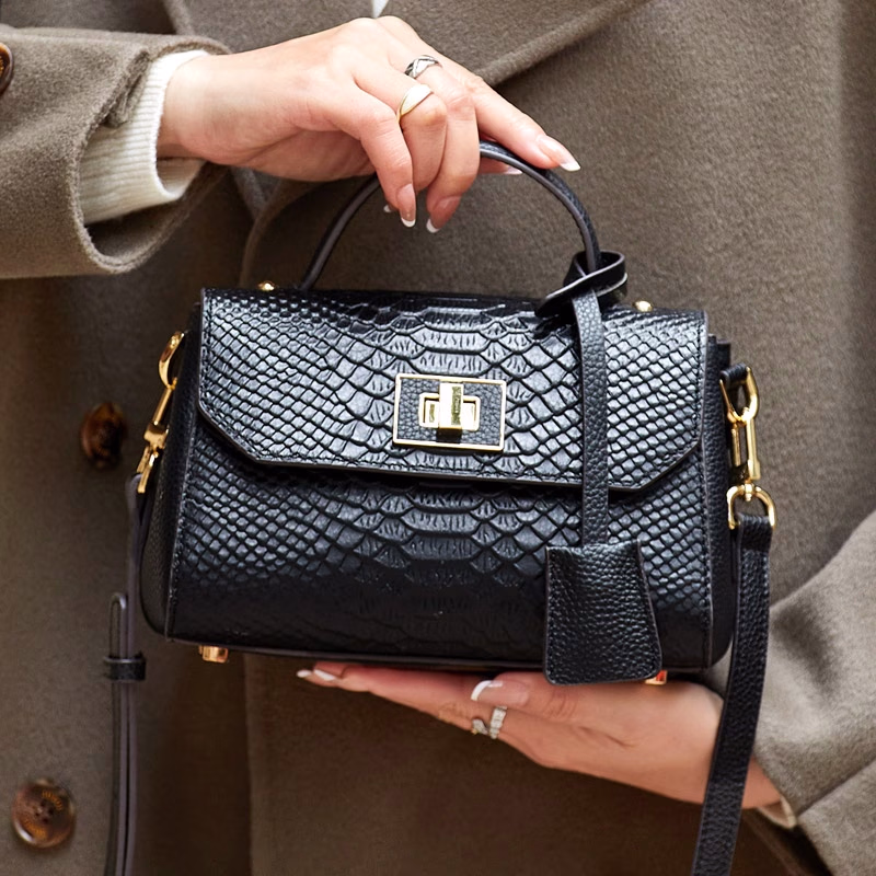 ZOOLER New High-End Sense Luxurious Alligator Pattern Genuine Leather Women’s Bag – Fashion Versatile Handbag, Suitable for Parties and Weddings