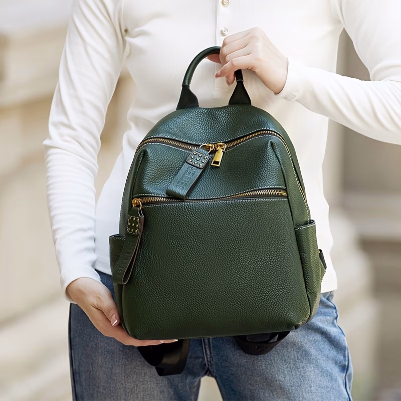 ZOOLER Soft Genuine Leather Backpack for Women – 2025 New Fashion Large Capacity Travel Bag, Casual Genuine Leather Ladies Backpack