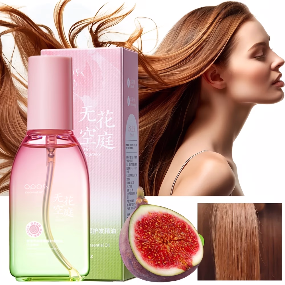 OPOSI Moroccan Botanical Hair Oil – Fig Scent – 100ml, Smooths, Nourishes, and Moisturizes Rough, Dry, Split Ends, Soft and Shiny, Contains Gardenia and Vitamins