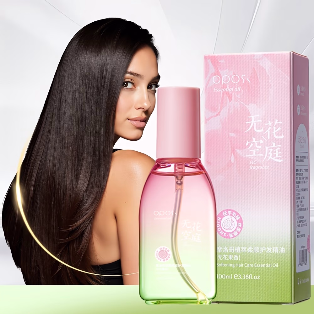 OPOSI Moroccan Botanical Hair Oil – Fig Scent – 100ml, Smooths, Nourishes, and Moisturizes Rough, Dry, Split Ends, Soft and Shiny, Contains Gardenia and Vitamins