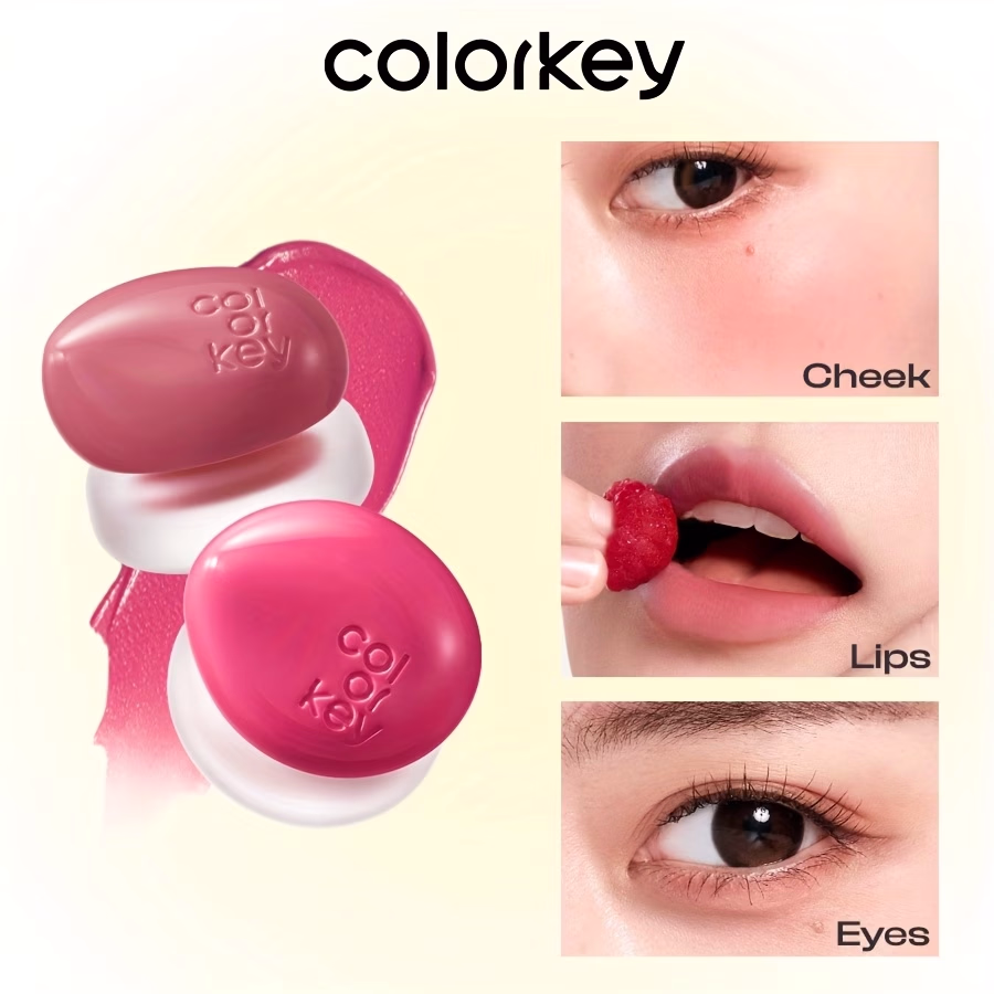 COLORKEY Velvet Multi-Use Blush and Lip Gloss, Lasting Lipstick Cream – Moisturizing, Waterproof, Buildable Blush, Highly Pigmented, Multi-Use Lip and Cheek Tint, Easy to Carry, for a Natural Flush, Korean Makeup