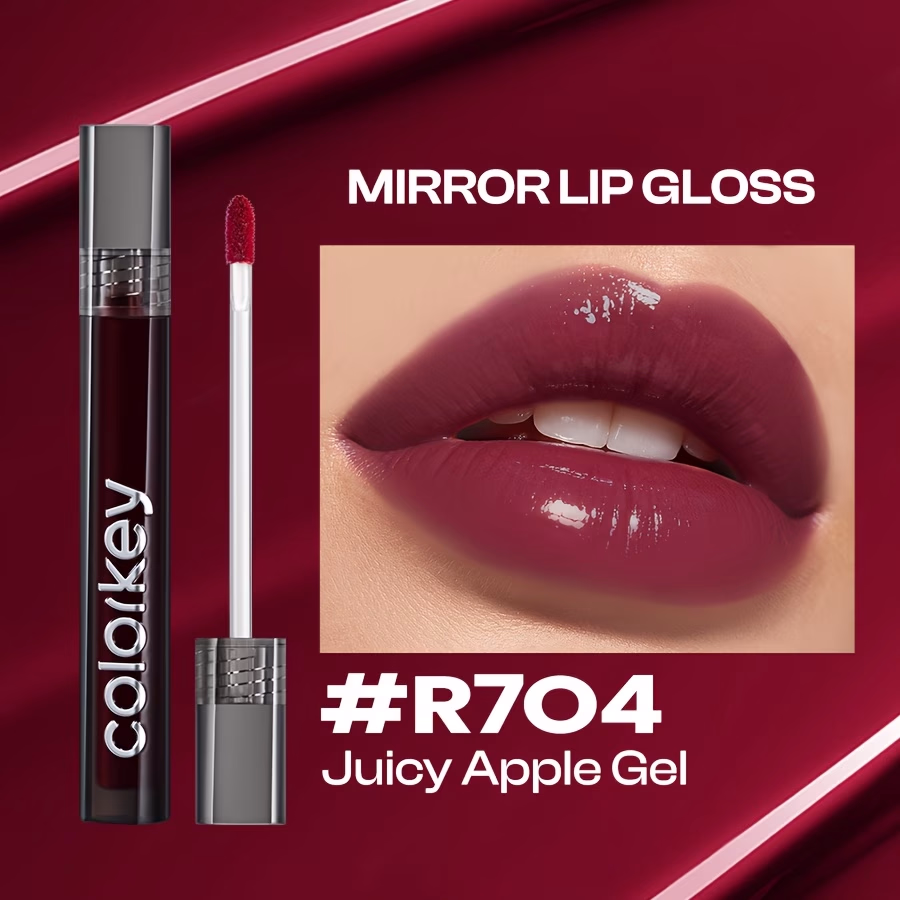 COLORKEY Mirror Air Lip Gloss – Ultra-Glossy Long-Lasting Moisturizing Liquid Lipstick, Watery Lip Glaze, Natural-Looking Lip Tint, Plumping Lip Gloss, High Shine Finish, Smooth Texture