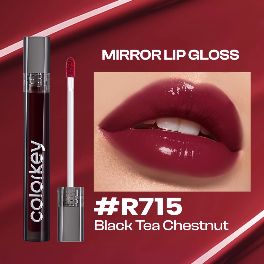 COLORKEY Mirror Air Lip Gloss – Ultra-Glossy Long-Lasting Moisturizing Liquid Lipstick, Watery Lip Glaze, Natural-Looking Lip Tint, Plumping Lip Gloss, High Shine Finish, Smooth Texture
