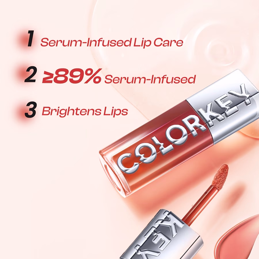 COLORKEY Plumping Serum Lip Gloss – Hydrating, Non-Sticky Shine with Long-Lasting Moisture