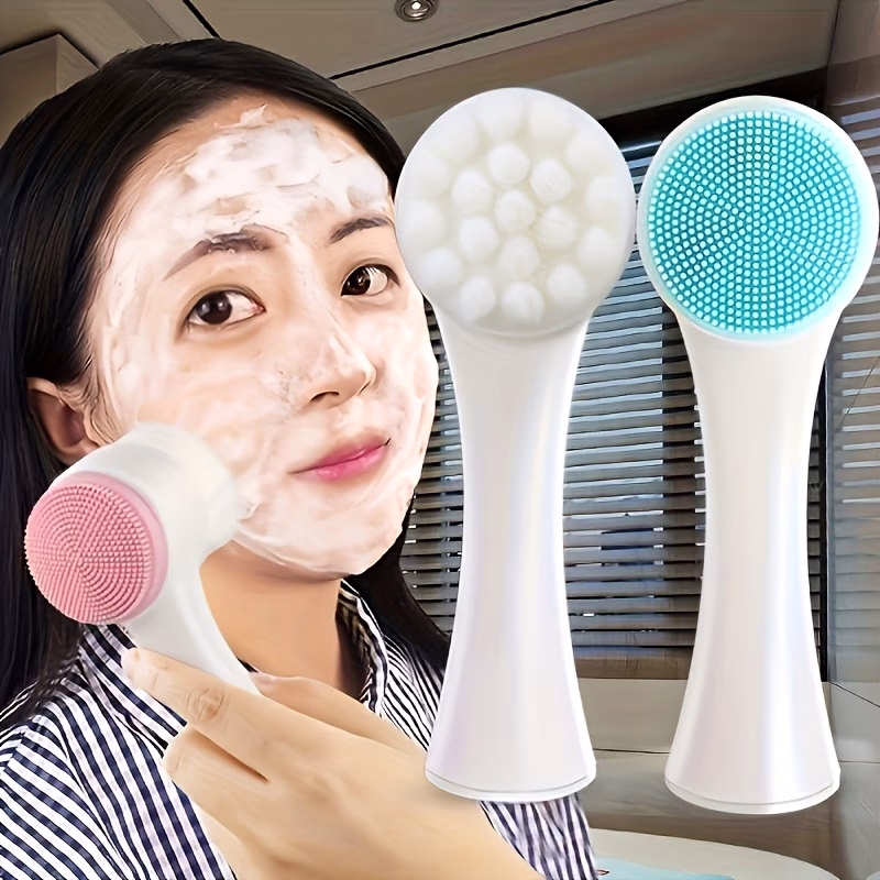 Dual-Purpose Facial Cleansing Brush Featuring Gentle Bristles – Deep Clean and Refresh Your Skin