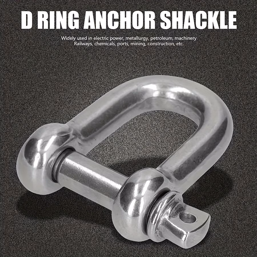 M6 D-Ring Shackle Carbon Steel U-Bolt Chain Rope Clips – Heavy Duty with Rustproof Screw Pin Closure