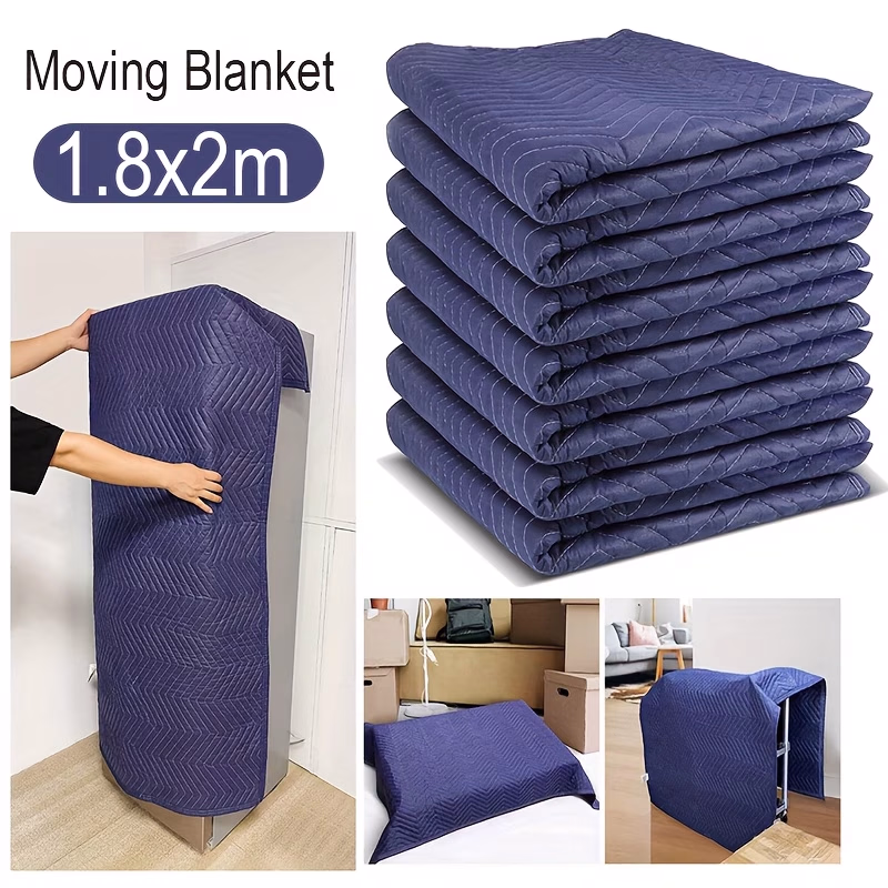 Heavy Duty Furniture Moving Blanket – Quilted Transport Blanket with Metal-Reinforced Edges