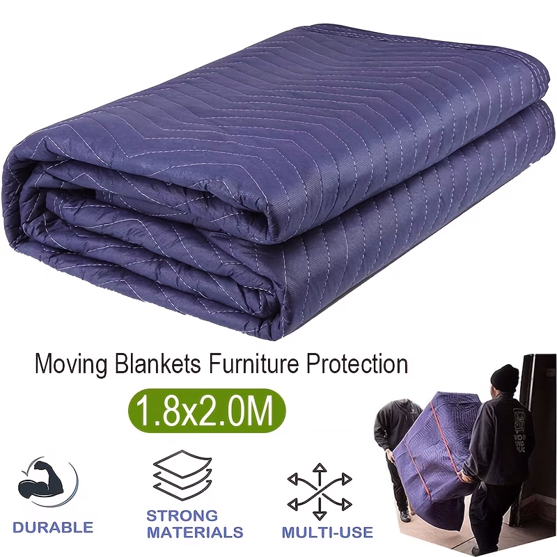 Heavy Duty Furniture Moving Blanket – Quilted Transport Blanket with Metal-Reinforced Edges