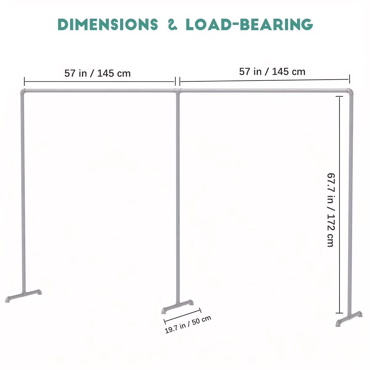 Heavy-Duty Industrial Freestanding Clothing Rack – Durable Pipe Frame Garment Organizer