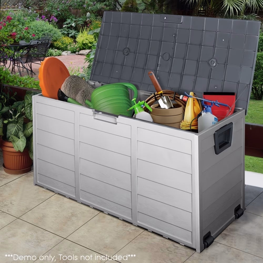 Waterproof Outdoor Storage Box – 290L Capacity with Wheels