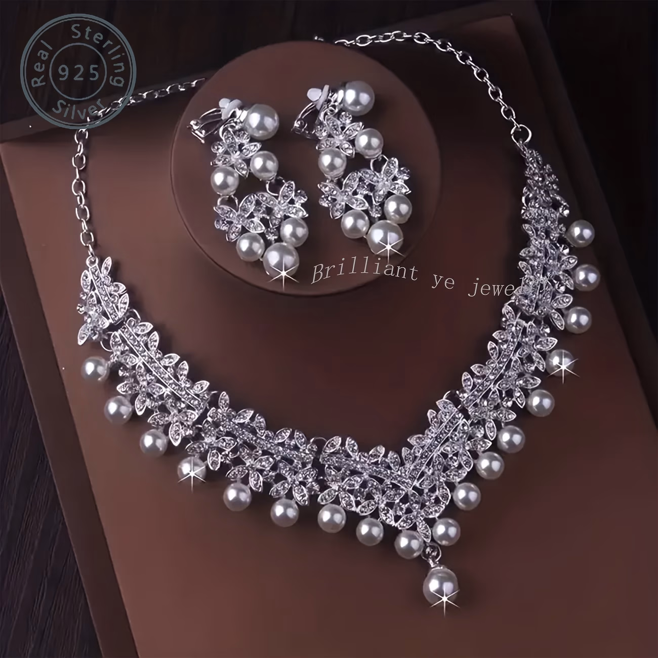 ARTPAGE 925 Silver Necklace and Earrings Set – Freshwater Pearls for Women