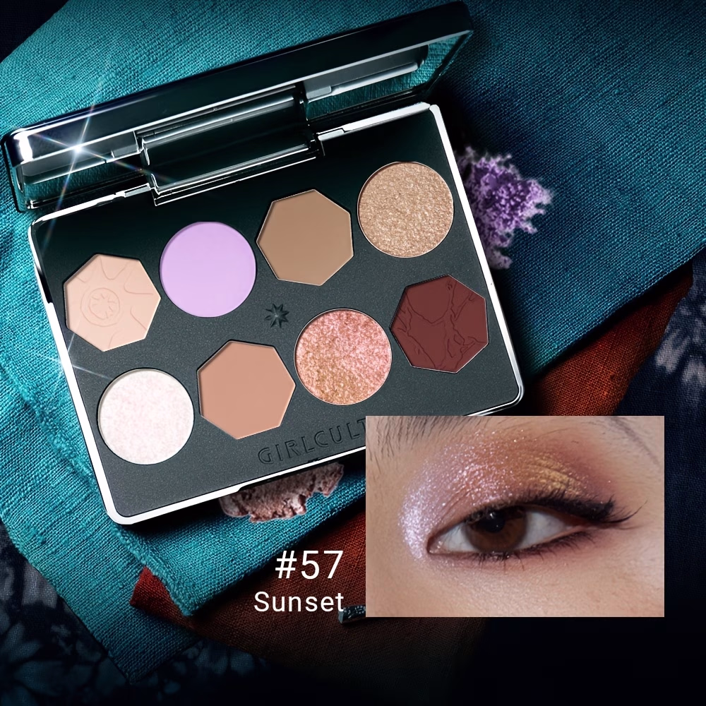 GIRLCULT Golden-purple Sequin Eyeshadow – Matte, Pearlescent, and Sequined Textures for a Multi-dimensional Eye Look