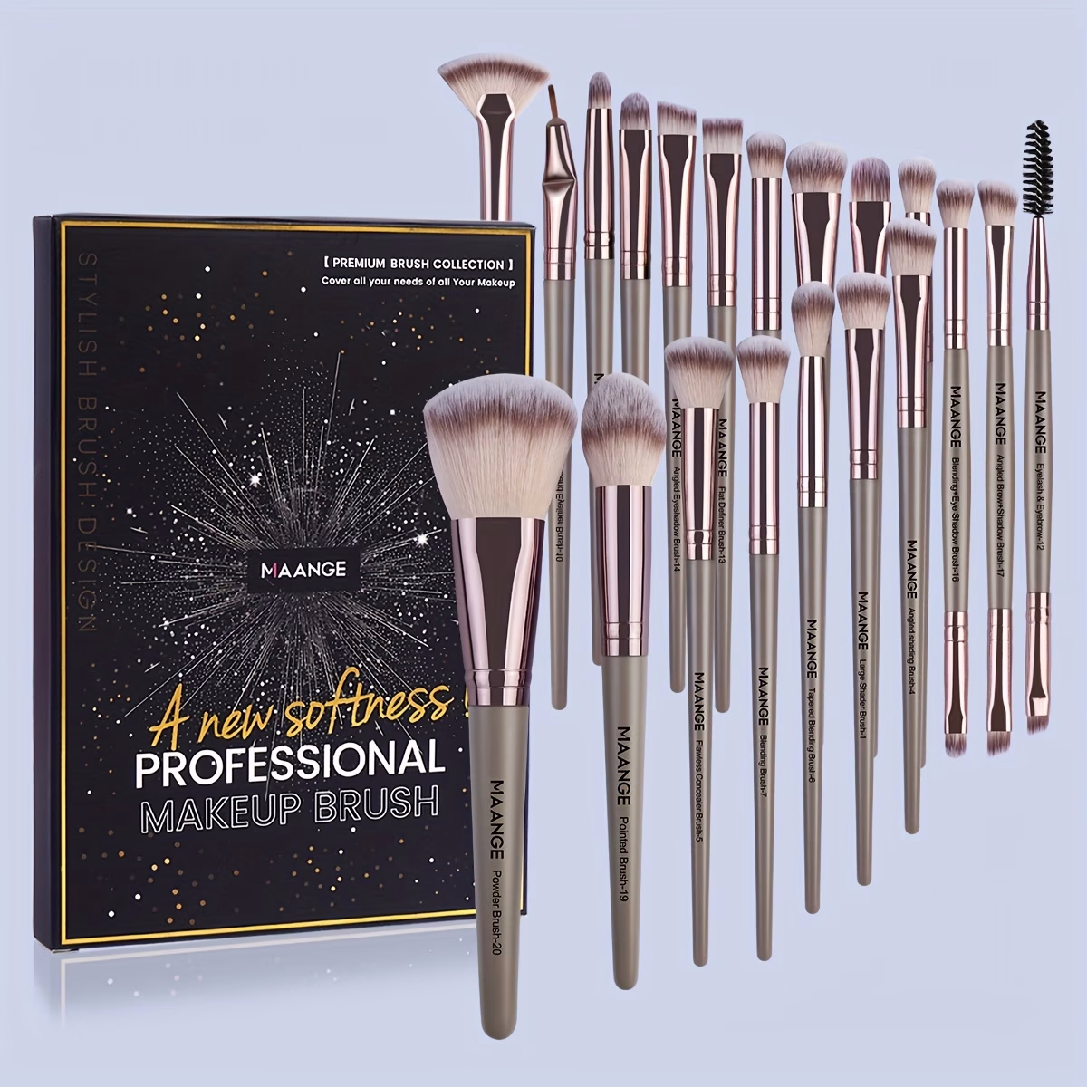 MAANGE 20 Pcs Makeup Brush Set – Premium Synthetic Brushes for Full Beauty Makeup Application