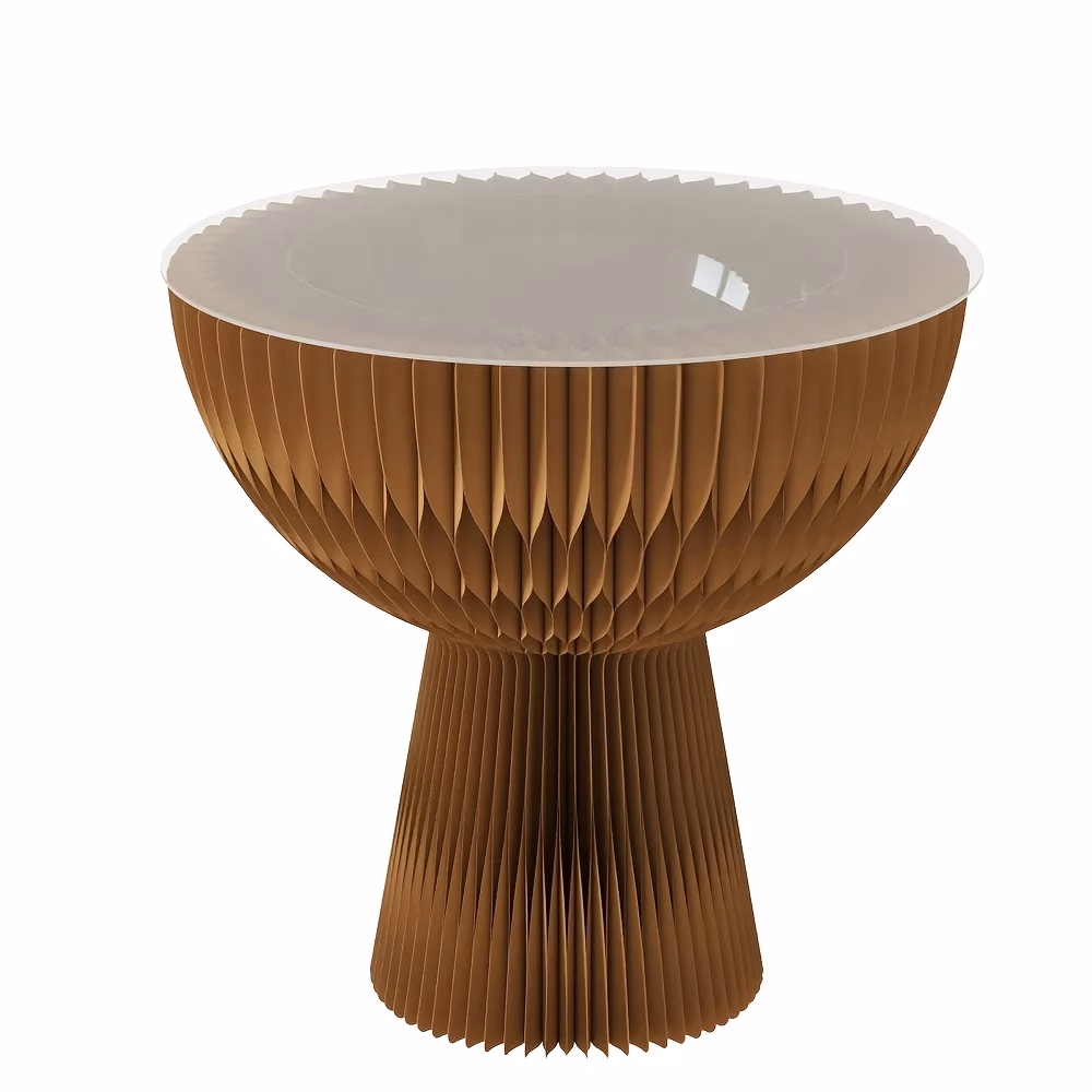 Foldable Kraft Paper Side Table – Portable Nightstand with Minimalist Design