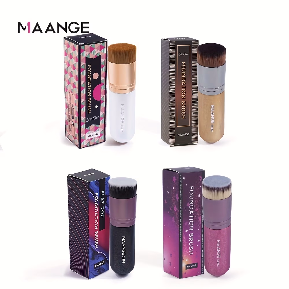 MAANGE Flat Top Foundation Brush – Ultra-Dense Soft Nylon Bristles for Flawless Makeup Application