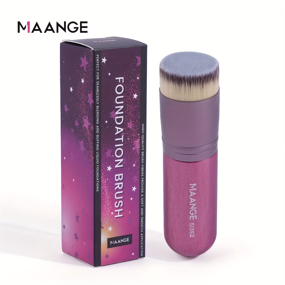 MAANGE Flat Top Foundation Brush – Ultra-Dense Soft Nylon Bristles for Flawless Makeup Application