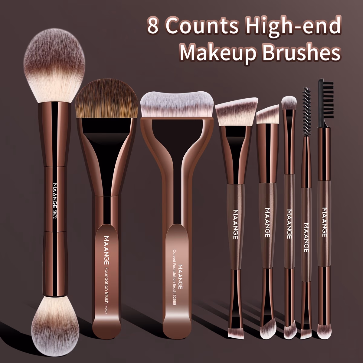 MAANGE 8pcs Facial Makeup Brush Set – High-End Makeup Tools for Flawless Foundation, Eyeshadow, and More